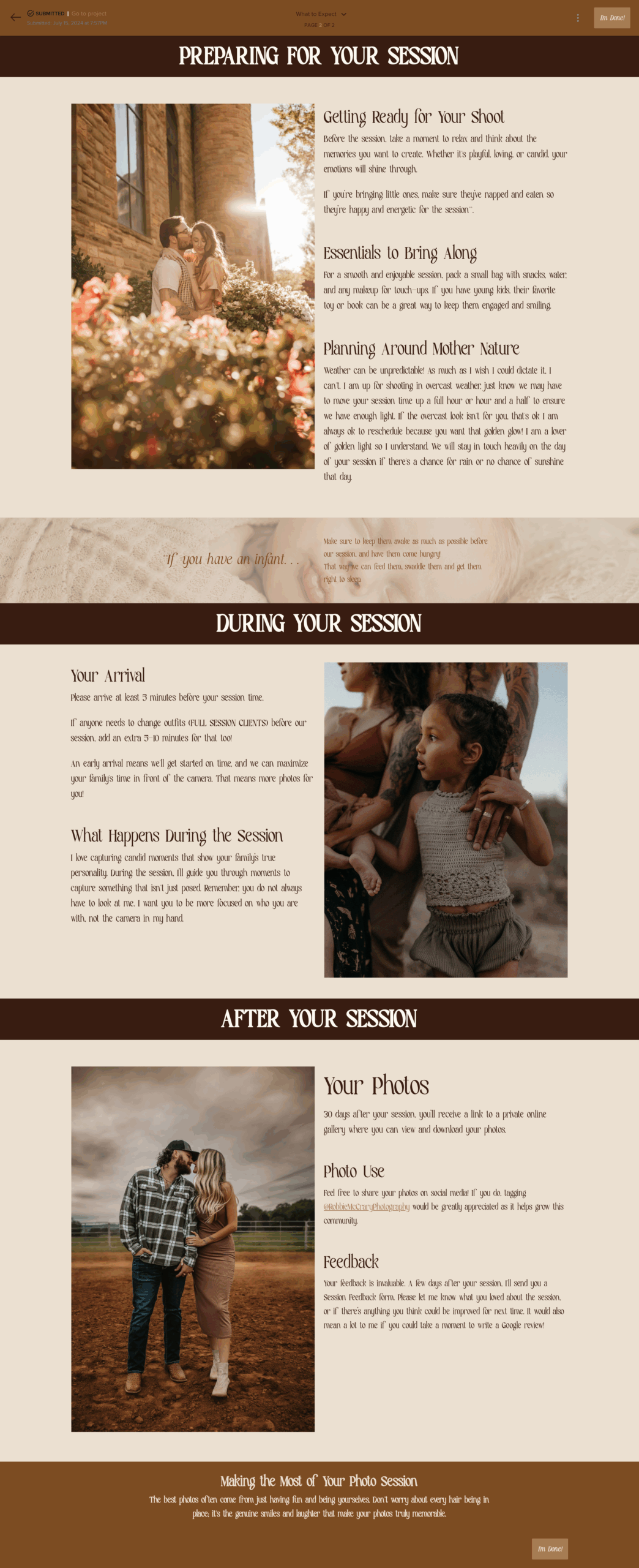 A Honeybook form designed by It's Chloe G.